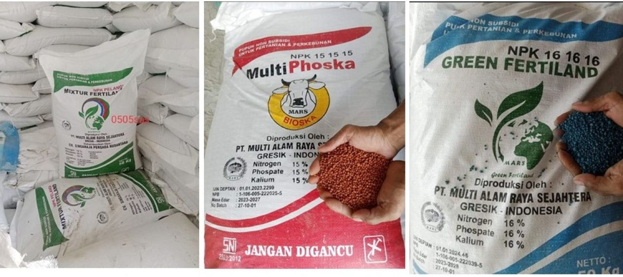 Beberapa merk pupuk yang diproduksi PT Multi Alam Raya Sejahtera