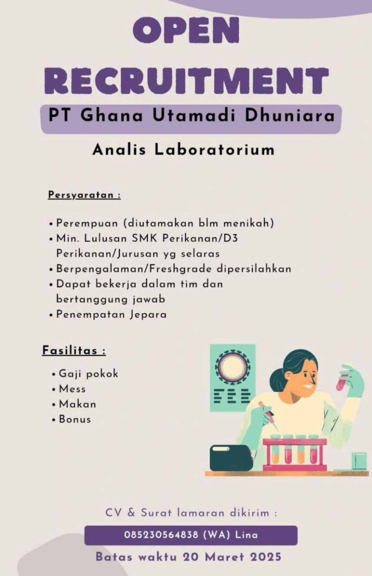 PT Ghana Utamadi Dhuniara Open Recruitment