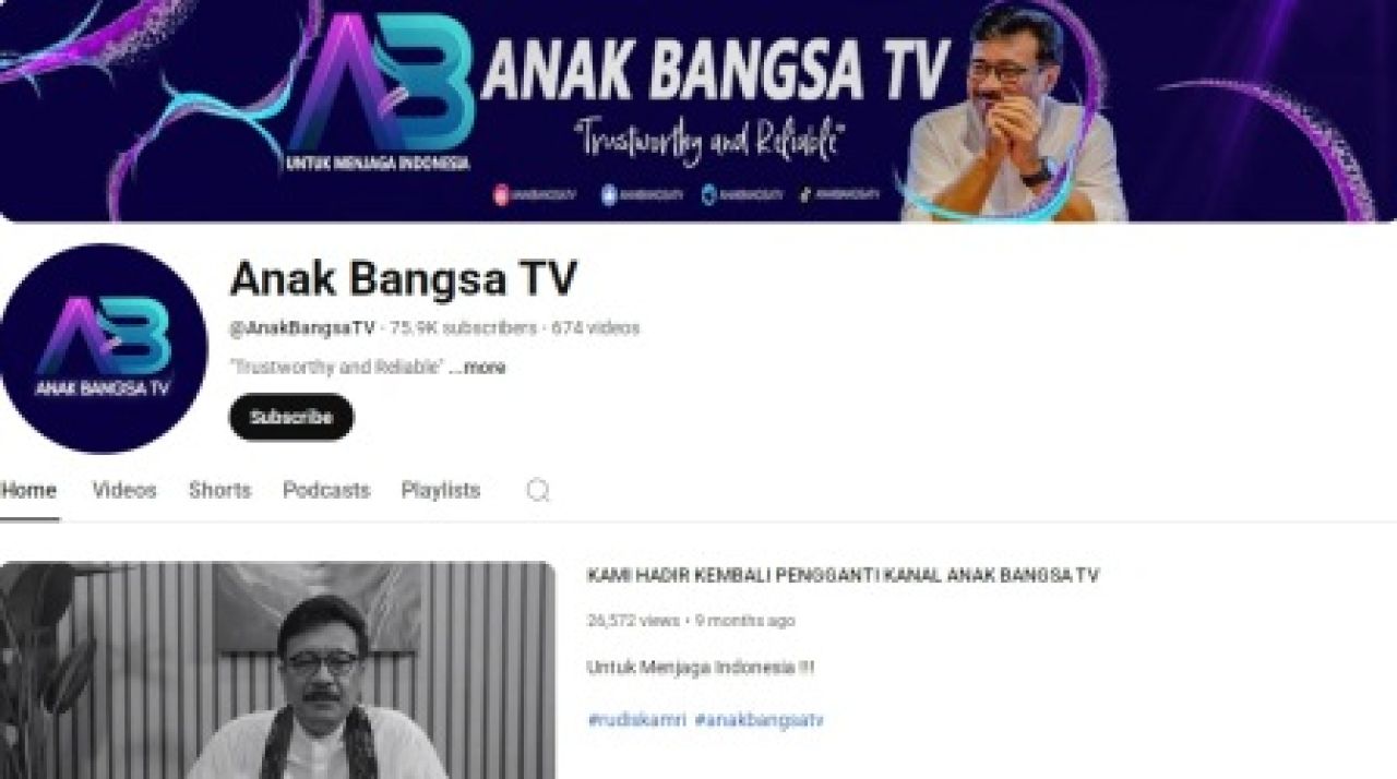 Mabes Polri Sidik Kasus Kanal Youtube Anak Bangsa TV, Terlapor Rudi Santoso