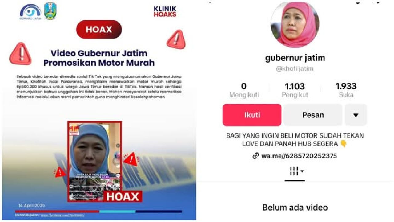 Ditres Siber Polda Jawa Timur Usut Pembuat Konten Hoax Gubernur Jatim Jualan Motor