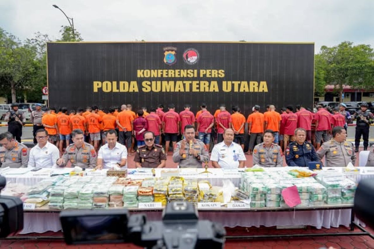Polda Sumatera Utara Tangkap 634 Tersangka Narkoba Selama 15 Hari