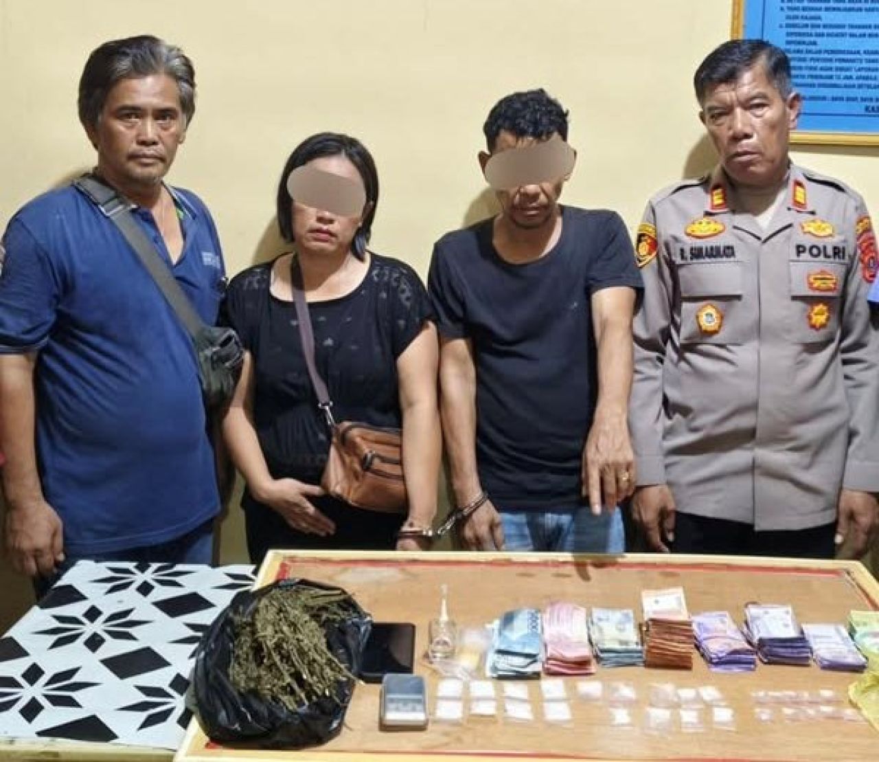 Polseķ Bangun Ringkus Dua Orang Penjual Narkoba di Nagori Dolok Marlawan
