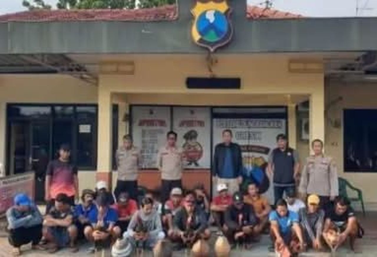 Polsek Ujungpangkah Grebek Arena Sabung Ayam di Desa Bolo