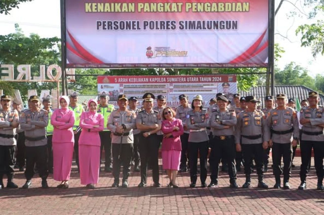 Upacara Kenaikan Pangkat Luar Biasa Personel Polres Simalungun