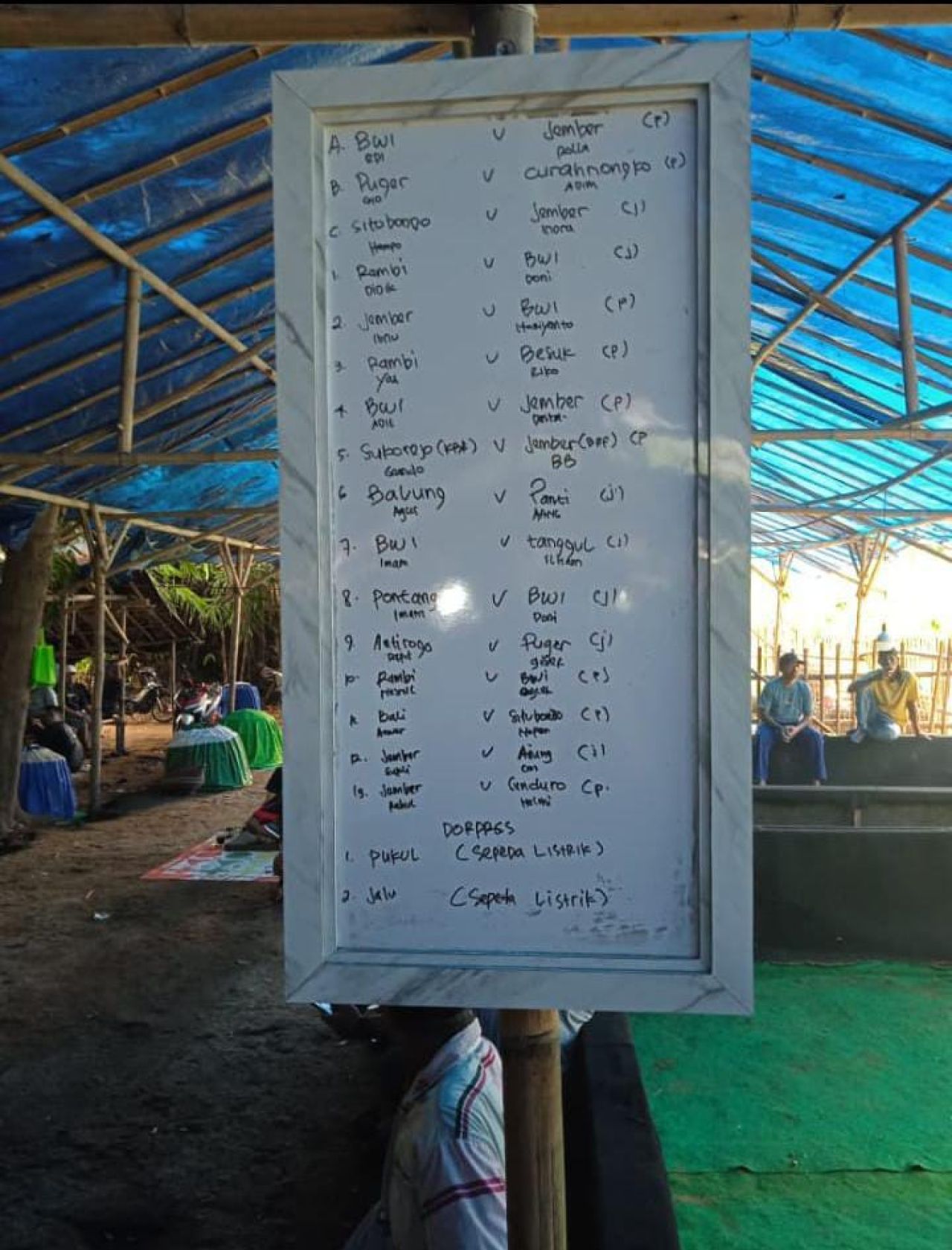 Papan hitungan di arena sabung ayam