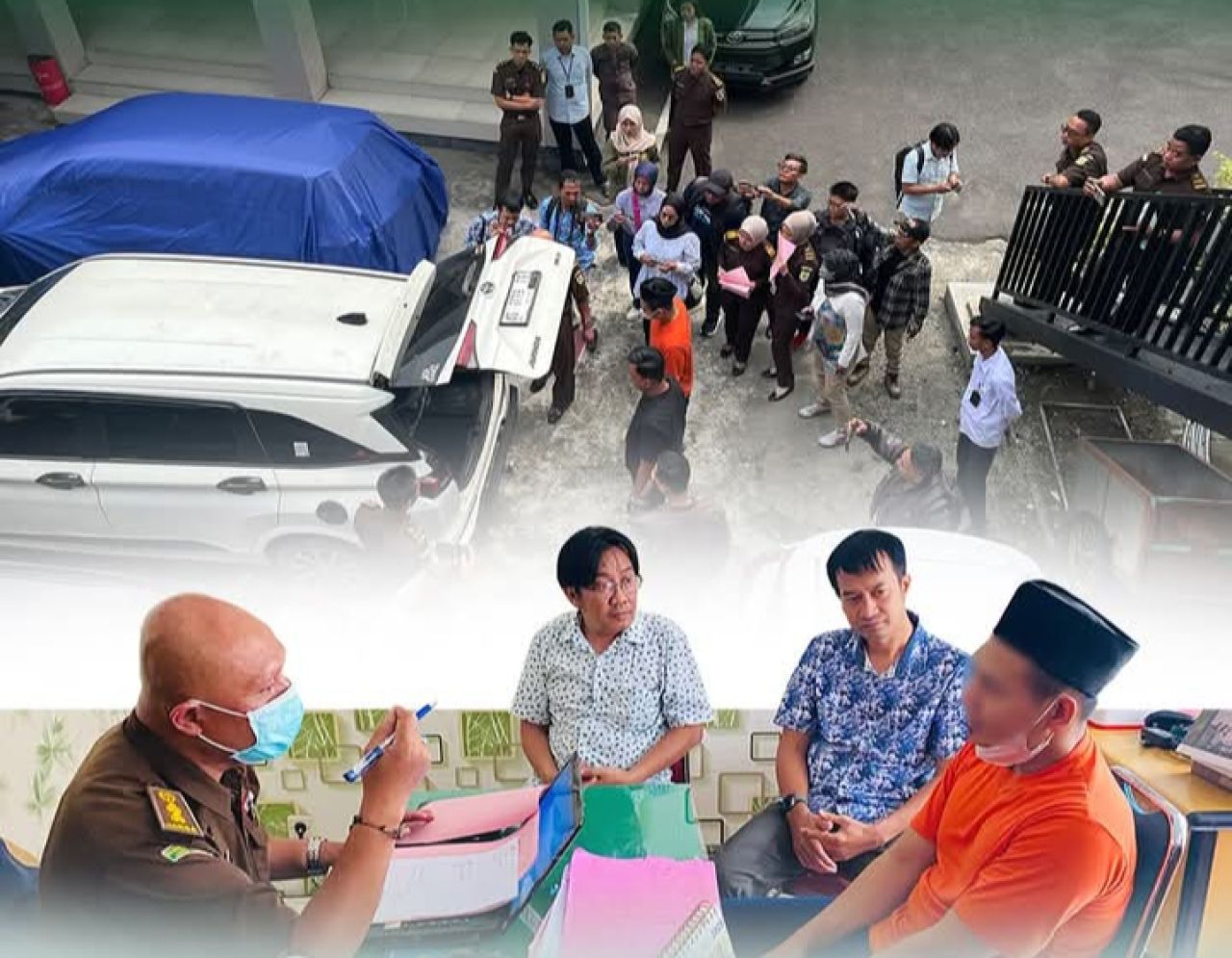 Penyerahan Rohmad ke Kejari Kota Kediri