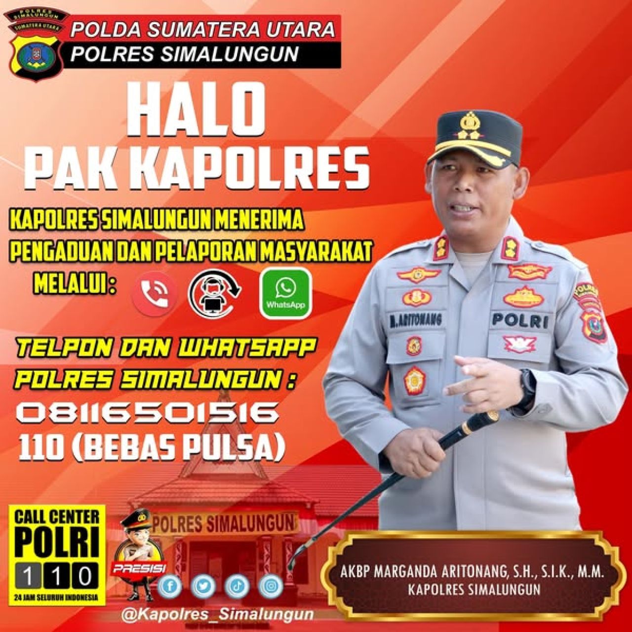 Nomor Whatsapp Aduan ke Polres Simalungun
