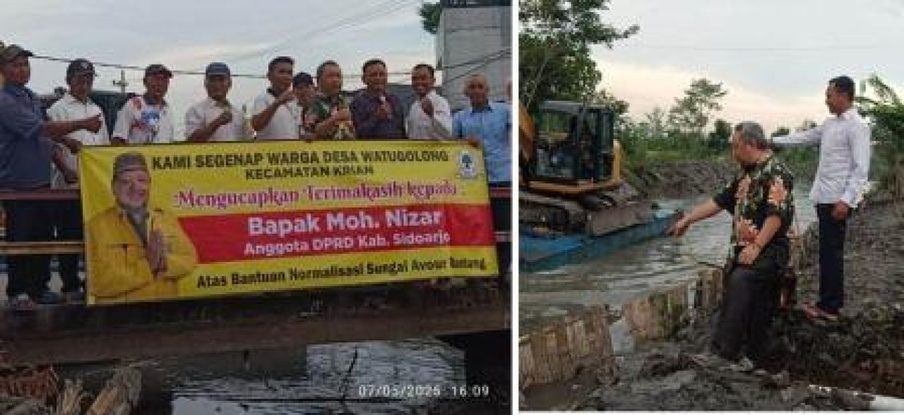 Moh Nizar Inisiasi Pelaksanaan Normalisasi Sungai Buntung di Desa Watugolong