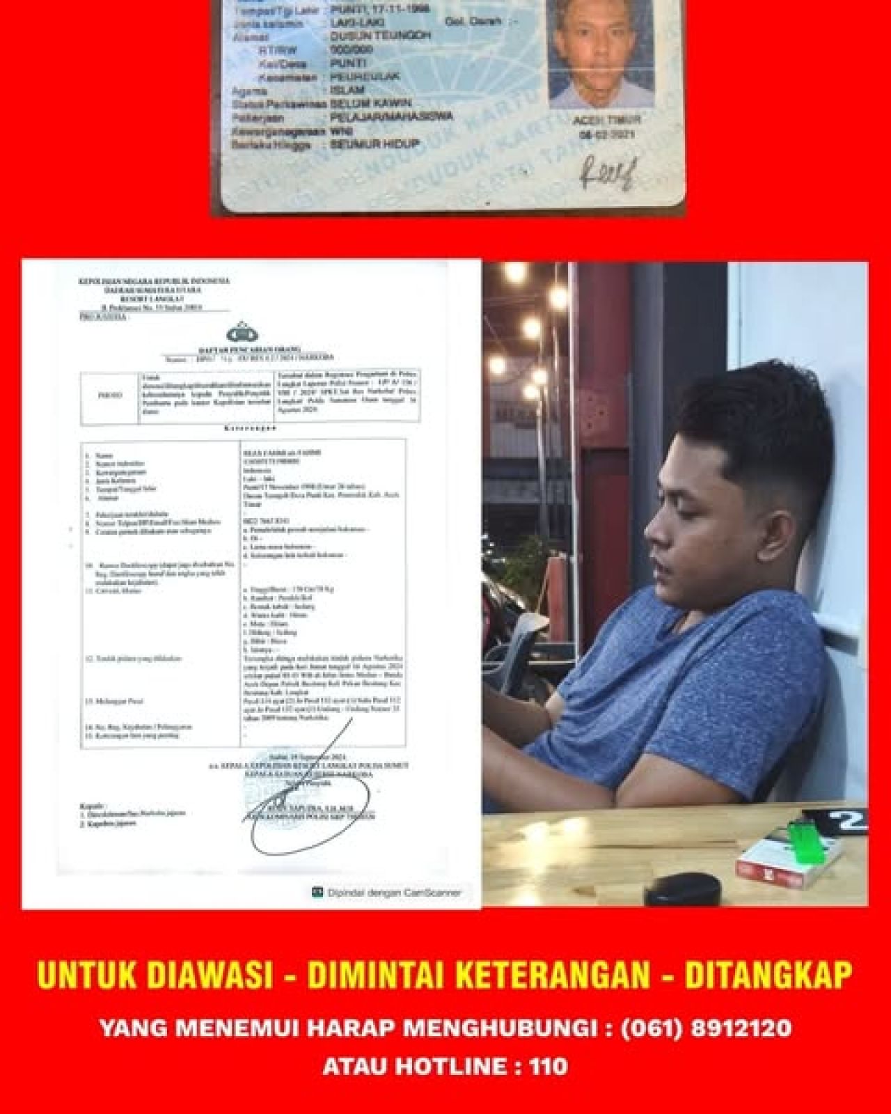 Polres Langkat Terbitkan Status DPO untuk Reza Fahmi