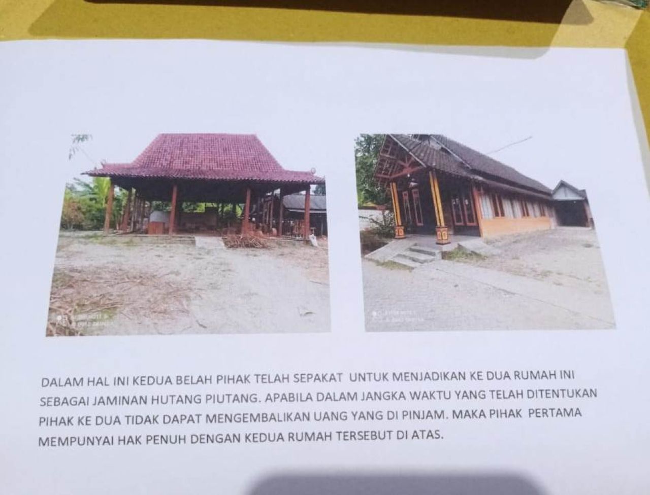 2 unit rumah yang dijadikan jaminan