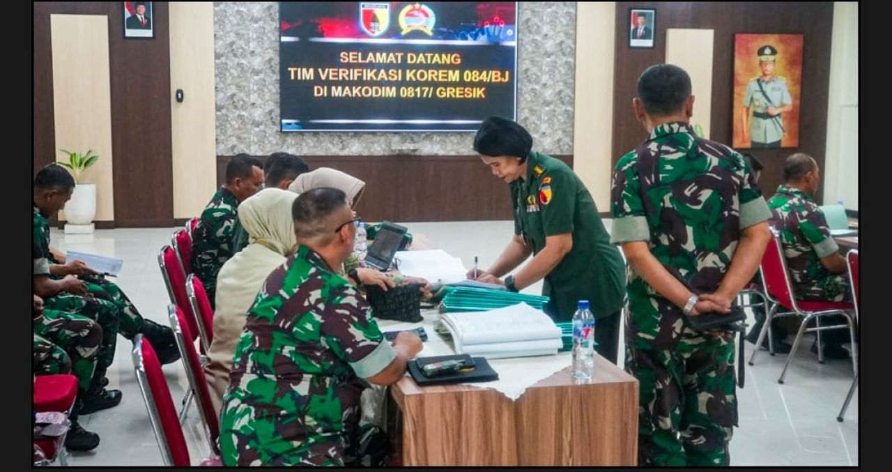 Tim Verifikasi Korem 084/Bhaskara Jaya menyambangi Markas Kodim 0817/Gresik