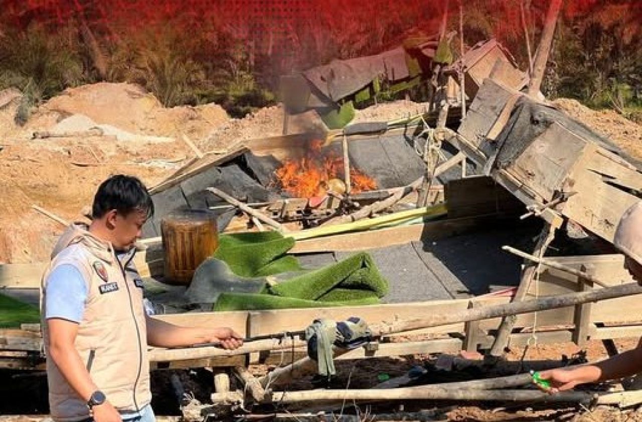 Polres Merangin Bongkar Tambang Emas Ilegal