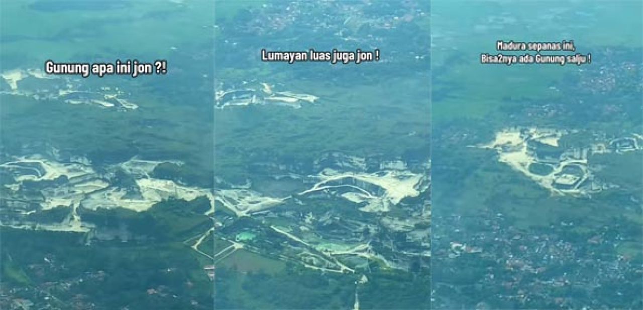 Tampak dari angkasa, lahan tambang di Bangkalan