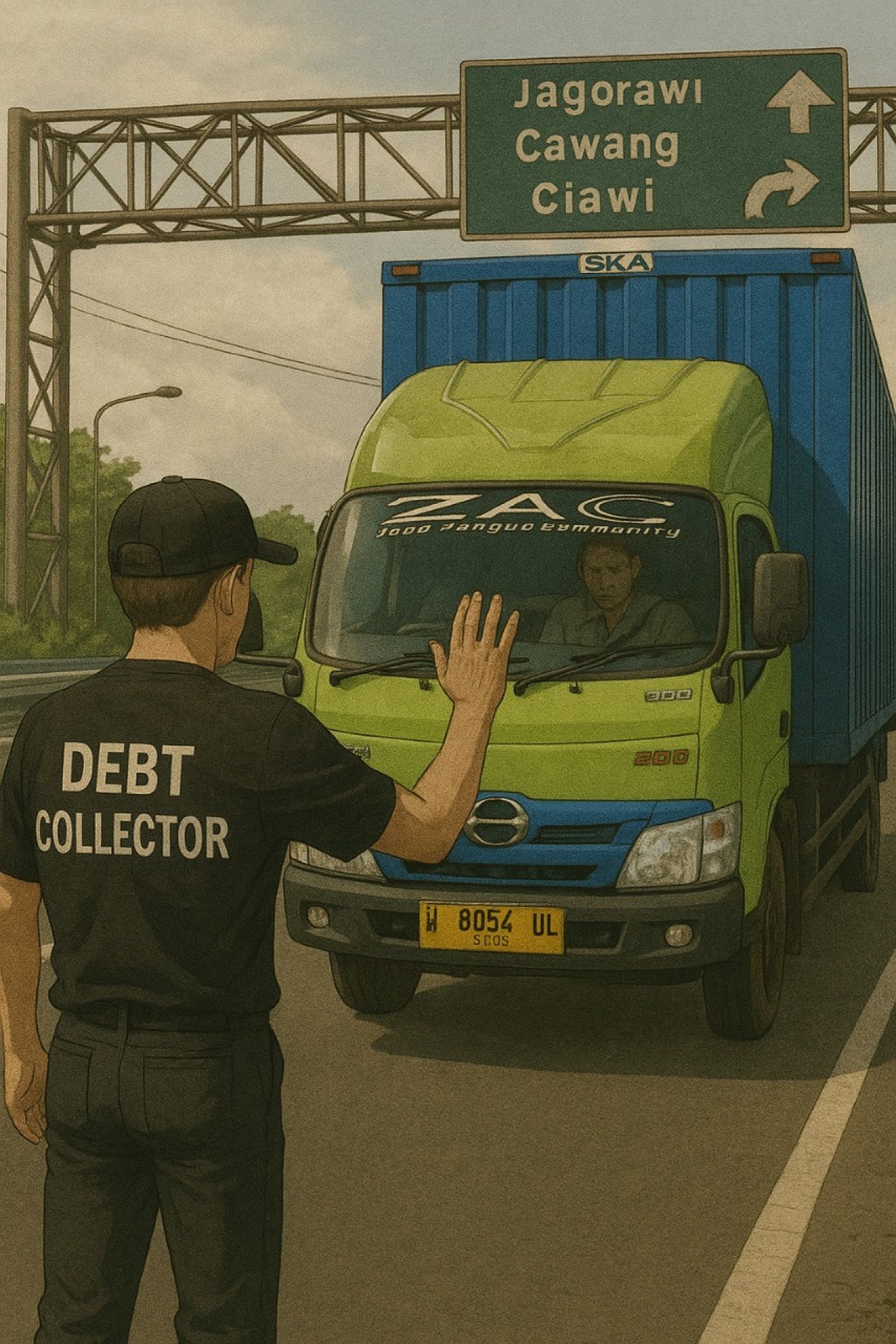 Ilustrasi perampasan truk di jalan tol