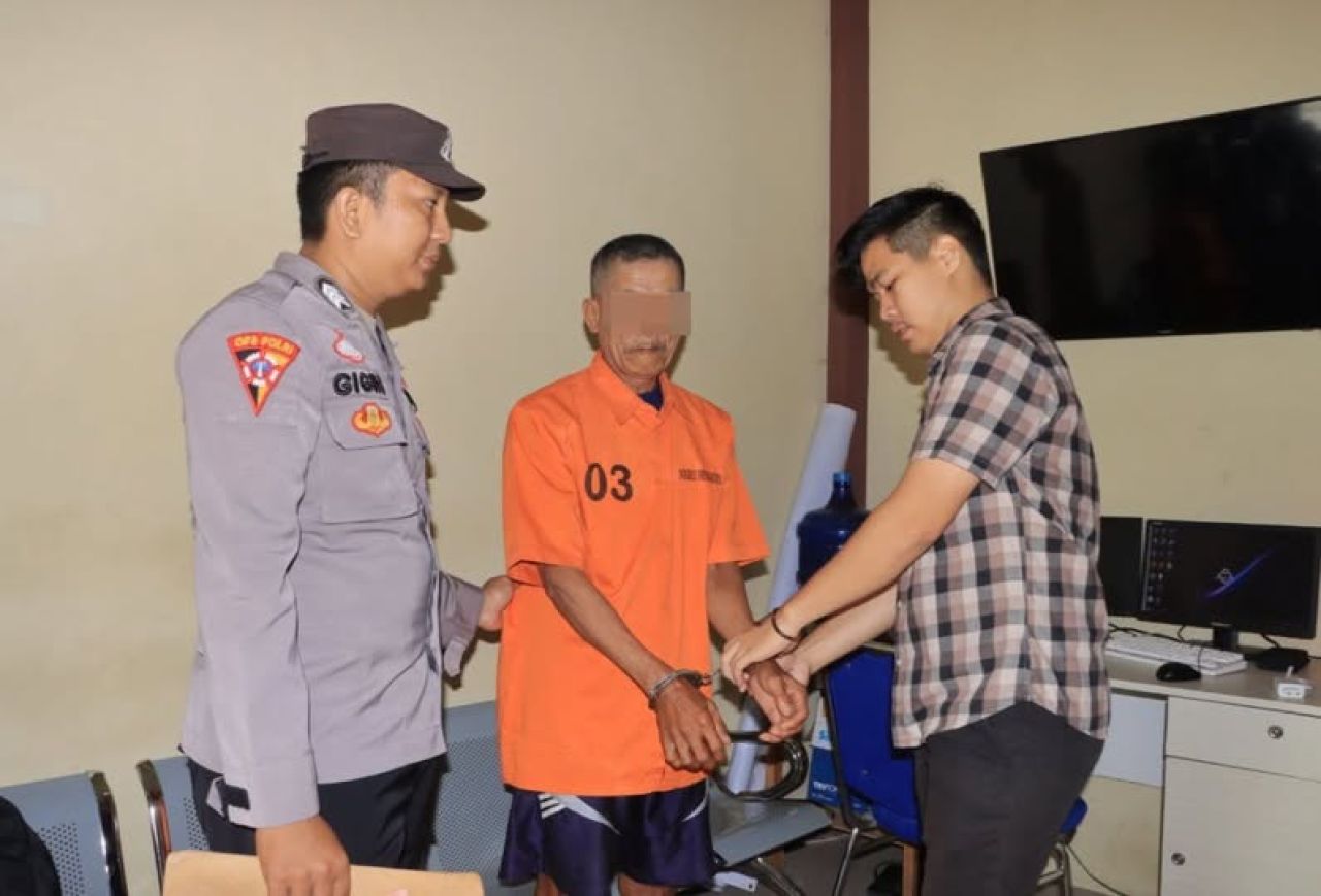 Polisi mengamankan seorang pria berinisial S