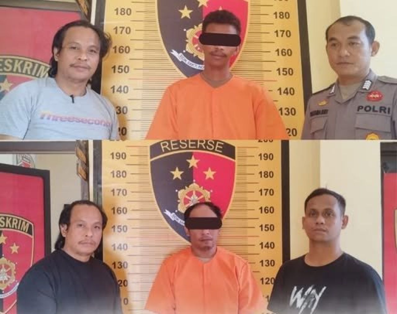 2 pencuri sapi dengan petugas Polsek Biromaru