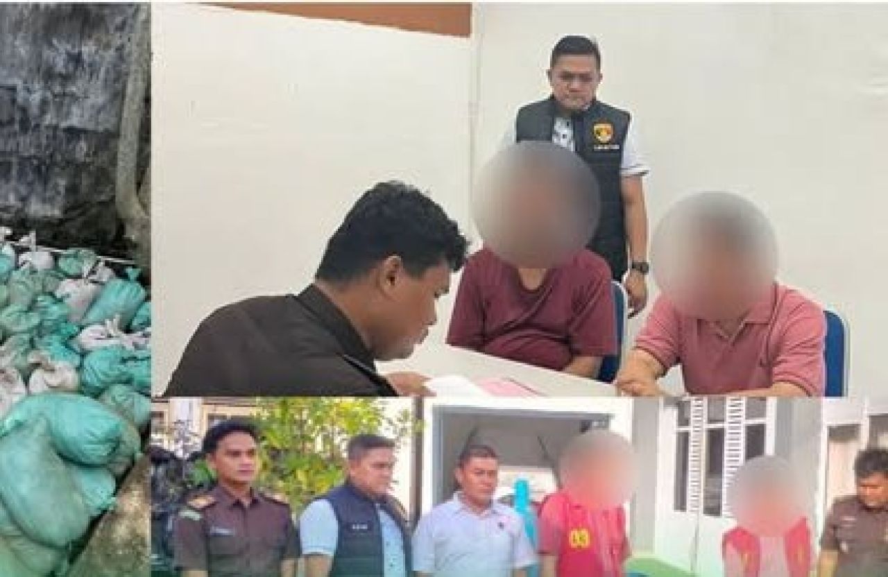 Penyerahan tersangka tambang ilegal ke Kejari Aceh Selatan