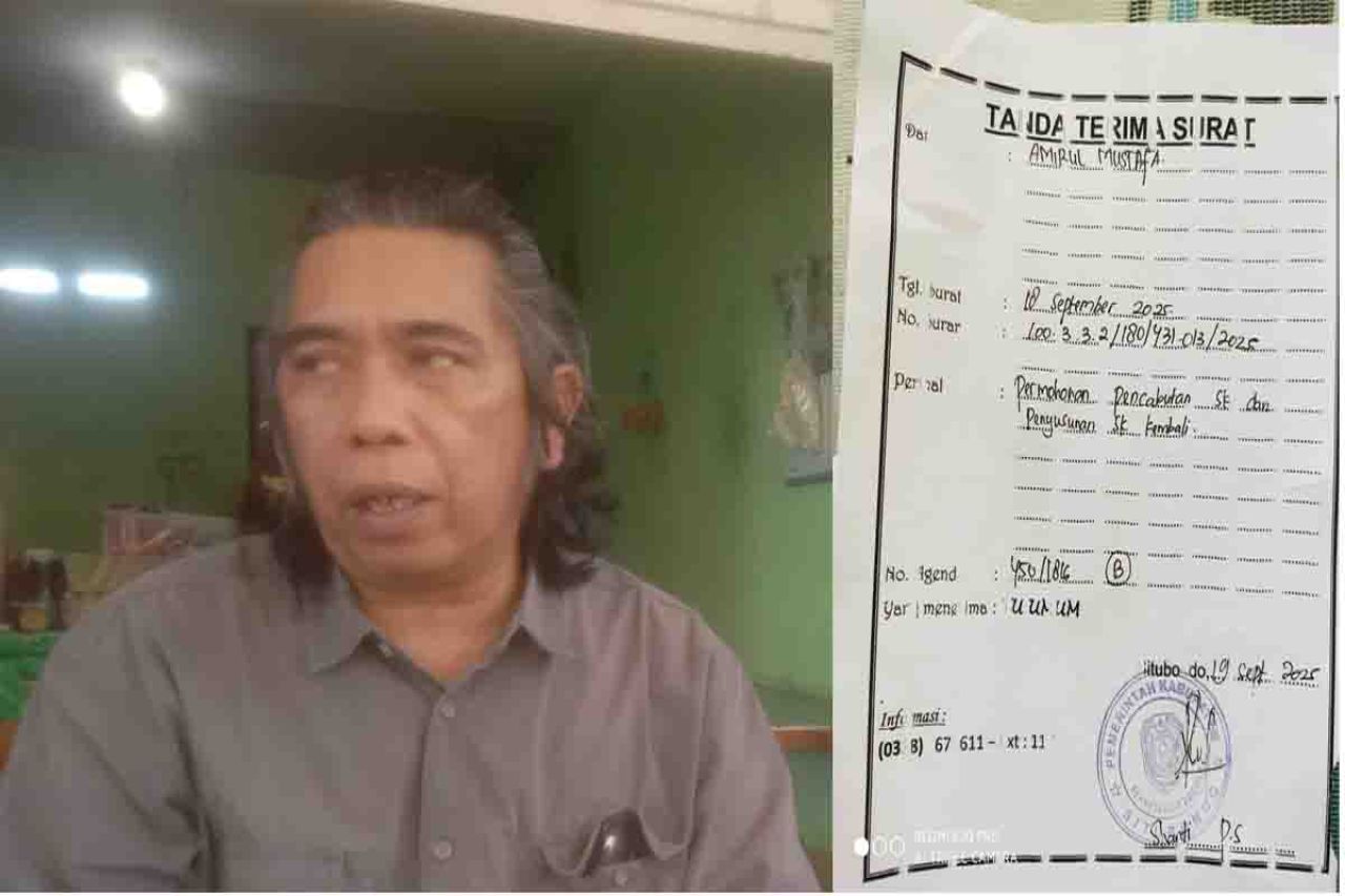 Amir Mustofa dan tanda terima surat ke Bupati Situbondo