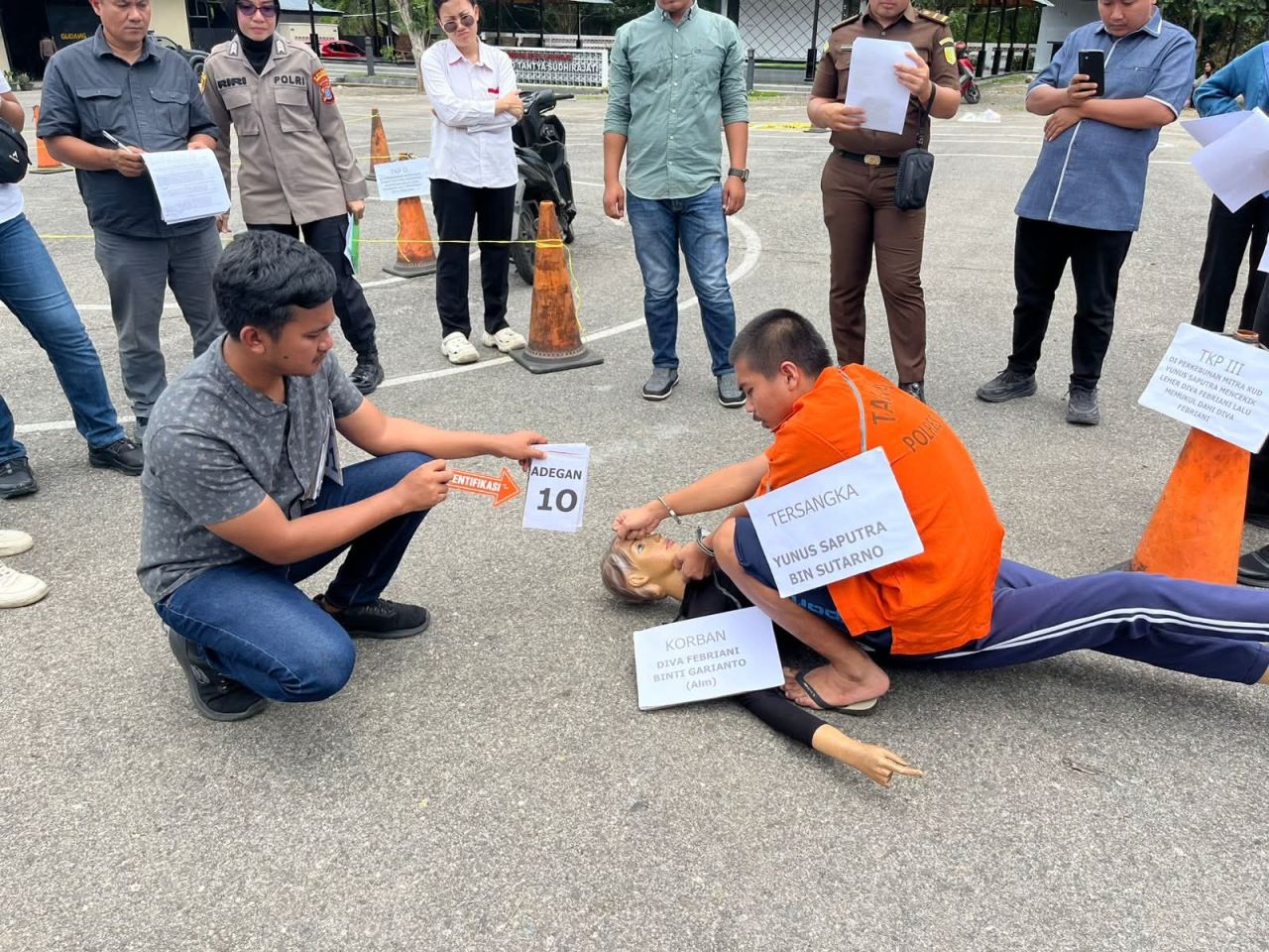 Reka ulang pembunuhan perempuan berinisial DF