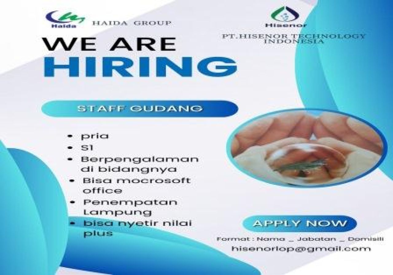 Lowongan kerja di PT Hisenor Technology Indonesia