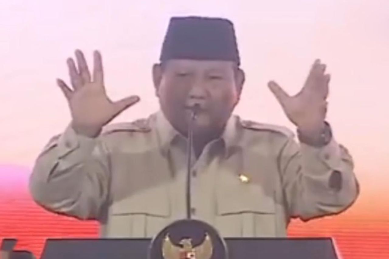 Prabowo Subianto saat berbicara di Munas PKS
