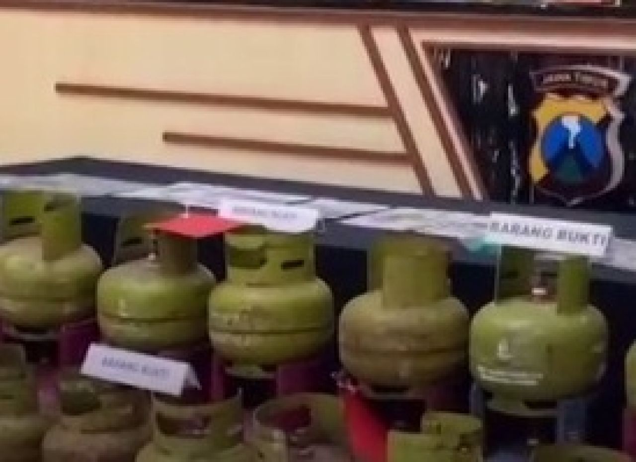 Barang bukti LPG yang diamankan Polda Jatim