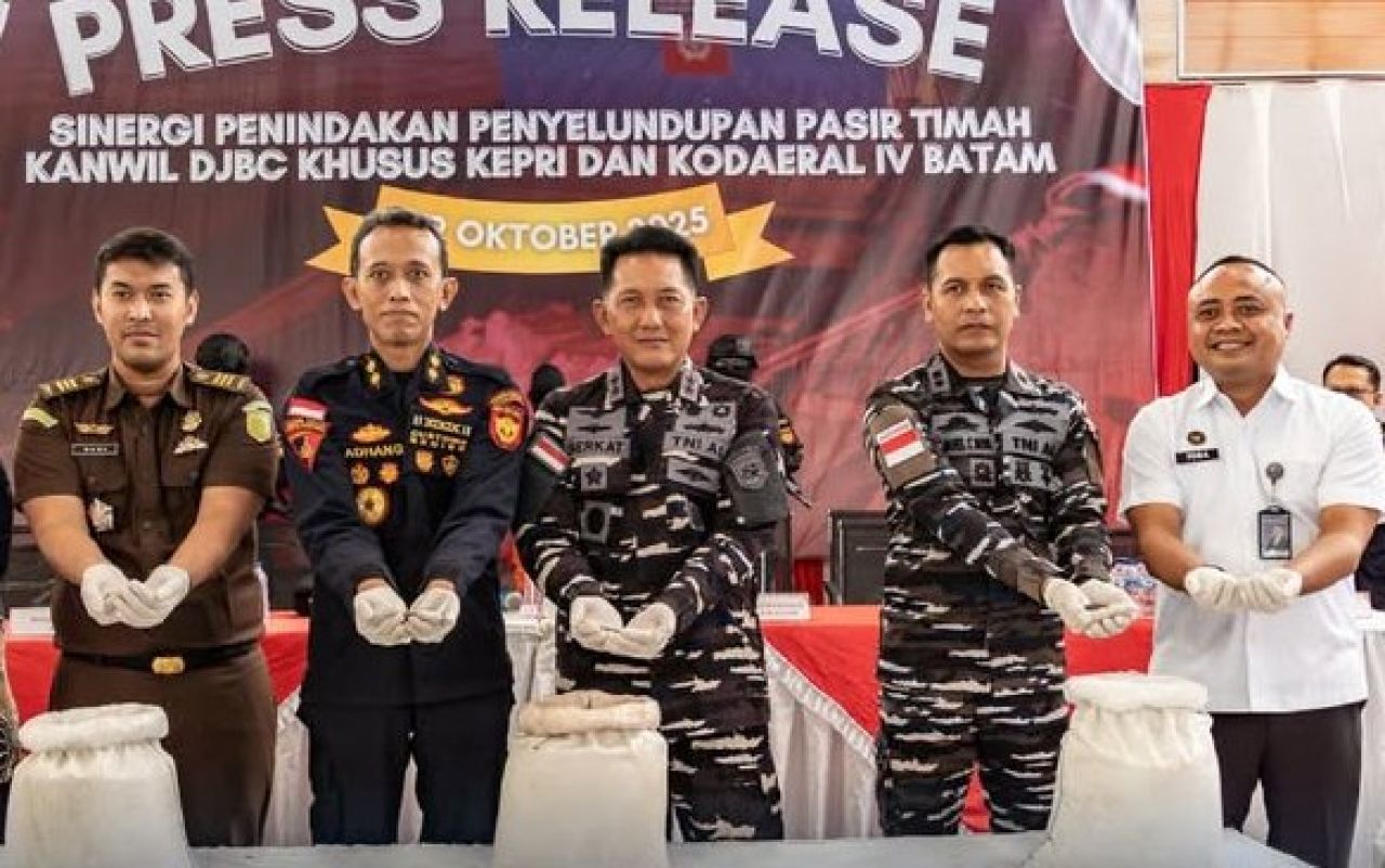 Pasir timah yang diamankan Kodaeral IV Batam