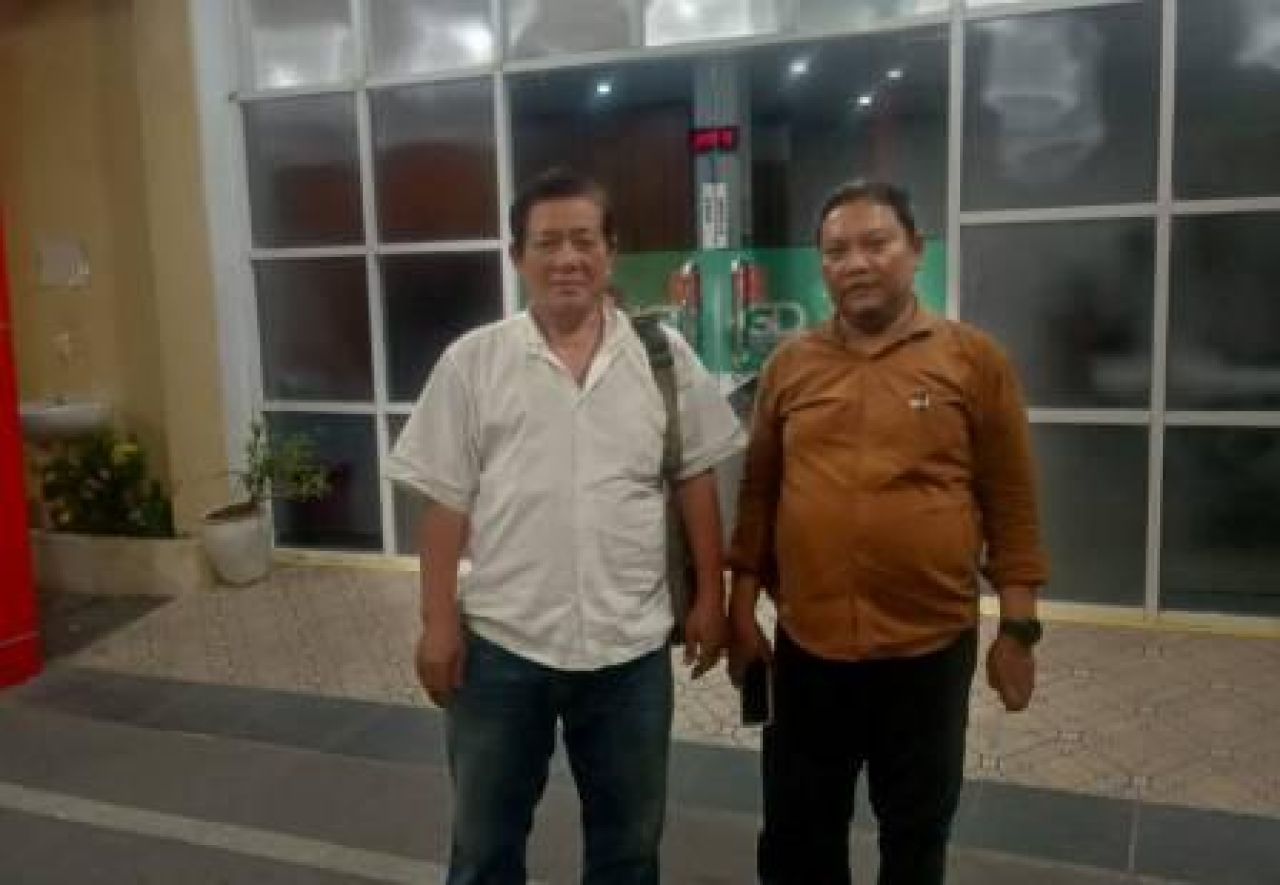 Elin Sahputra usai laporan di Polsek Patumbak