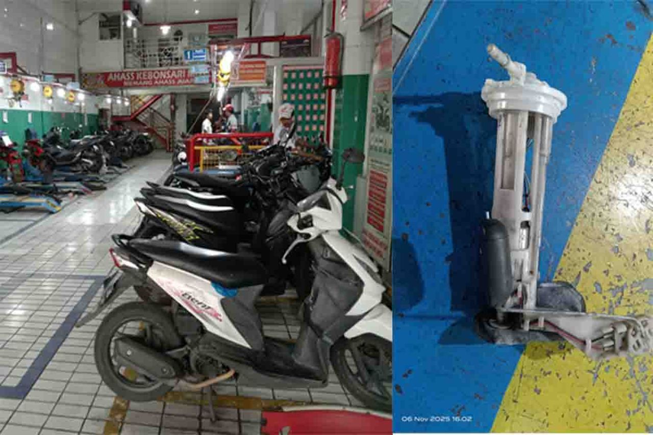 Bengkel AHASS Kebonsari dan fuel pom NMax yang rusak
