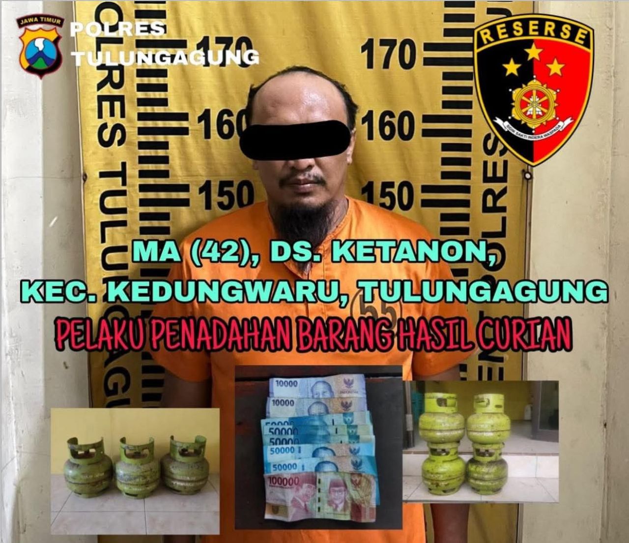 Pelaku penadahan berinisial MASI