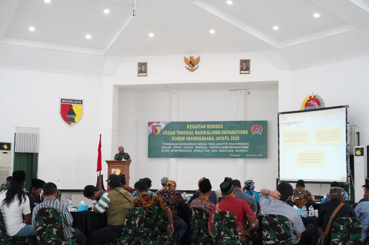 Bin Komsos Cegah Tangkal Radikalisme/Separatisme Tahun Anggaran 2025 di aula Makorem 084/Bhaskara Jaya