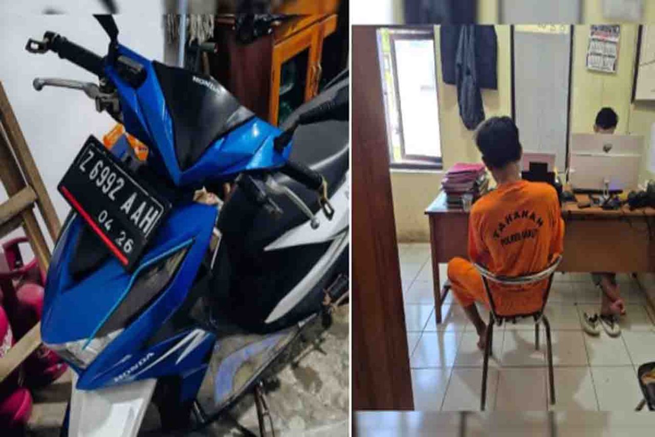 Pelaku berinisial RR dan bukti motor