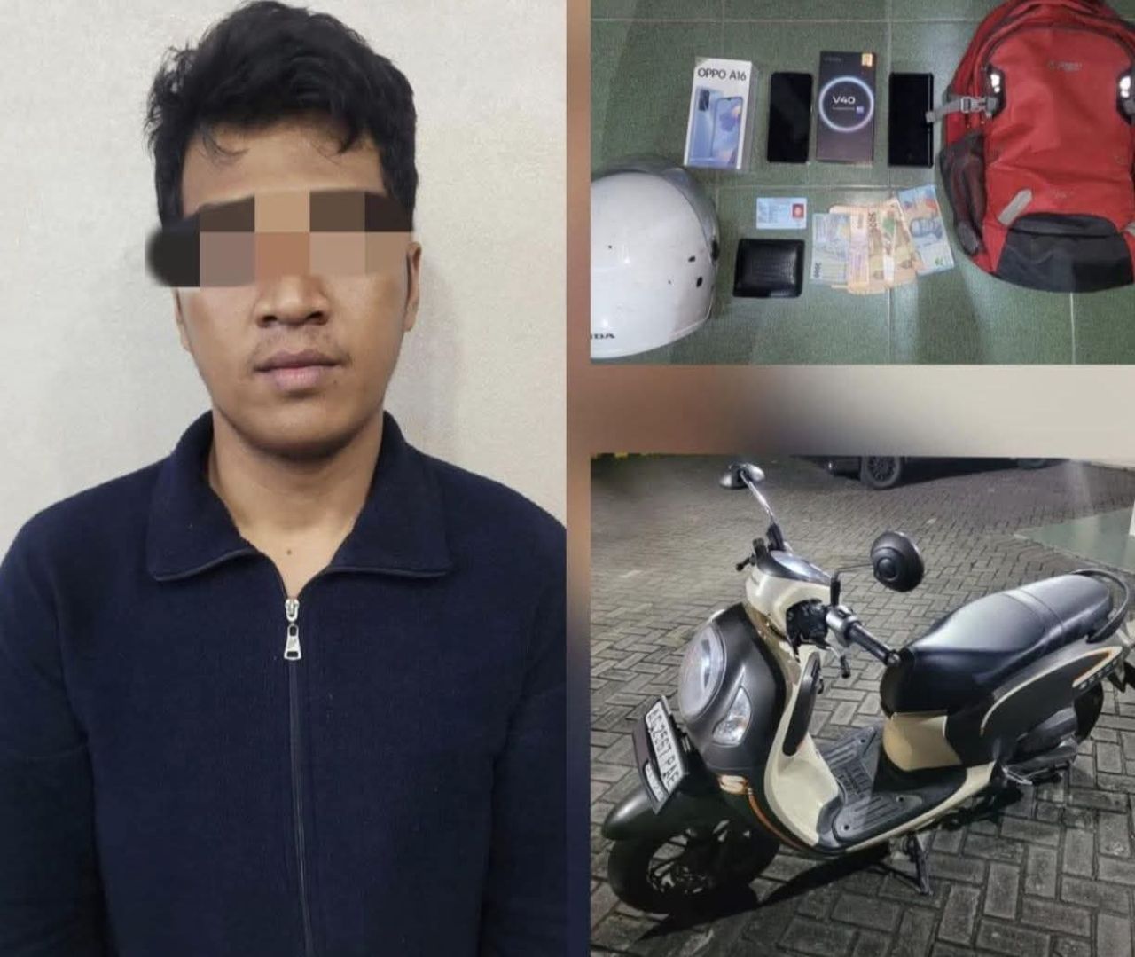 Pelaku inisial RE dan barang bukti