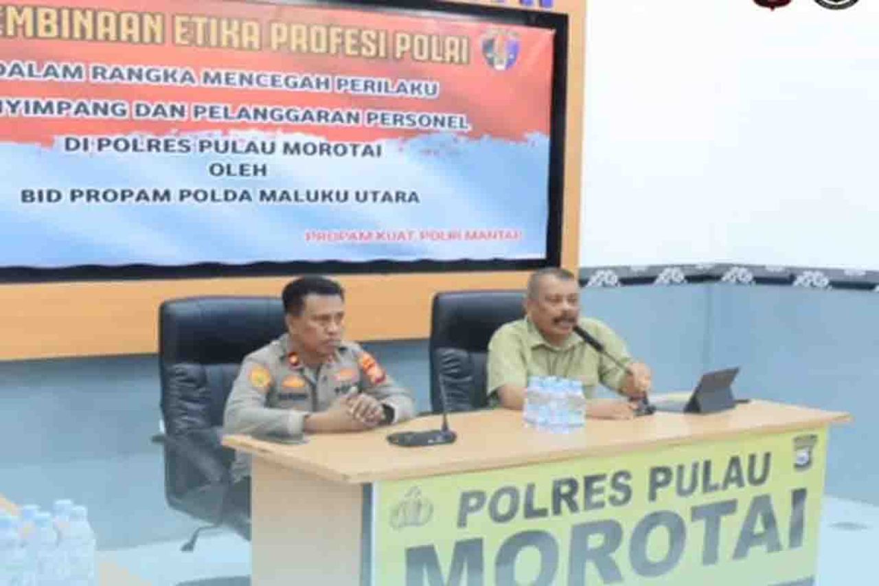 Kasubid Wabprof Bid Propam Polda Malut AKBP Shamsul Alam, S.H., melaksanakan sosialisasi terkait pengawasan terhadap PNPP di Polres Pulau Morotai