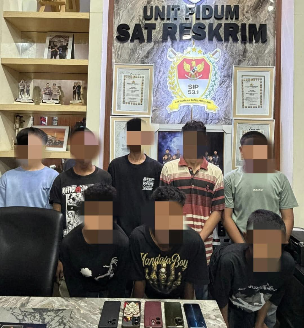 8 pelaku pengeroyokan di Polres Tanjung Jabung Barat