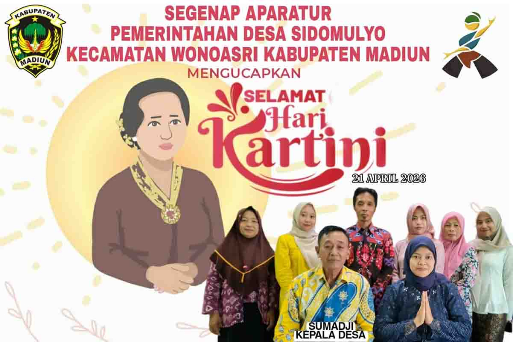 Pemerintah Desa Sidomulyo ucapkan selamat Hari Kartini tahun 2026