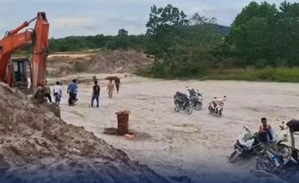 Tambang timah di Dusun Parit 4, Desa Gunung Muda, Kecamatan Belinyu, Kabupaten Bangka