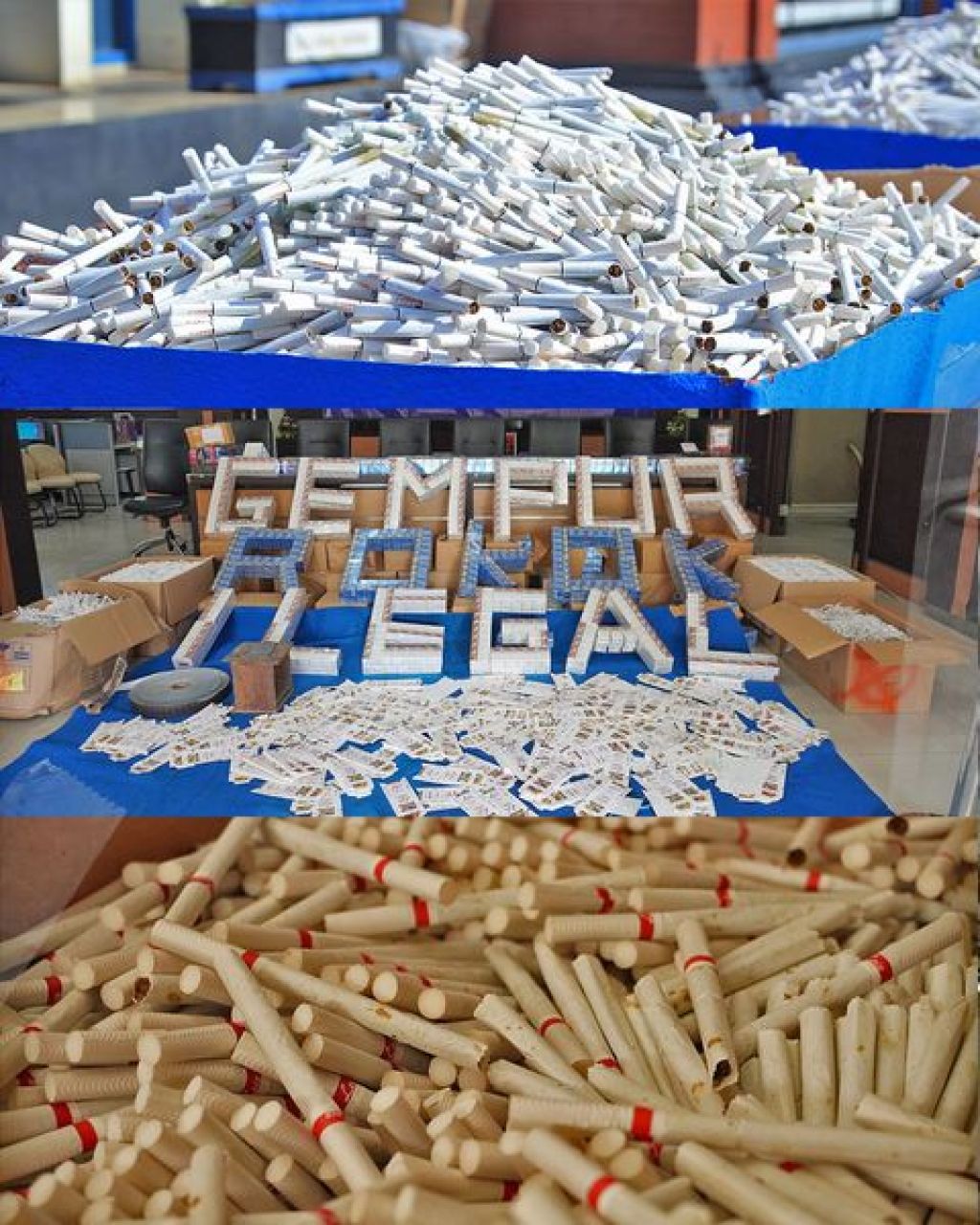 Pemusnahan rokok ilegal 