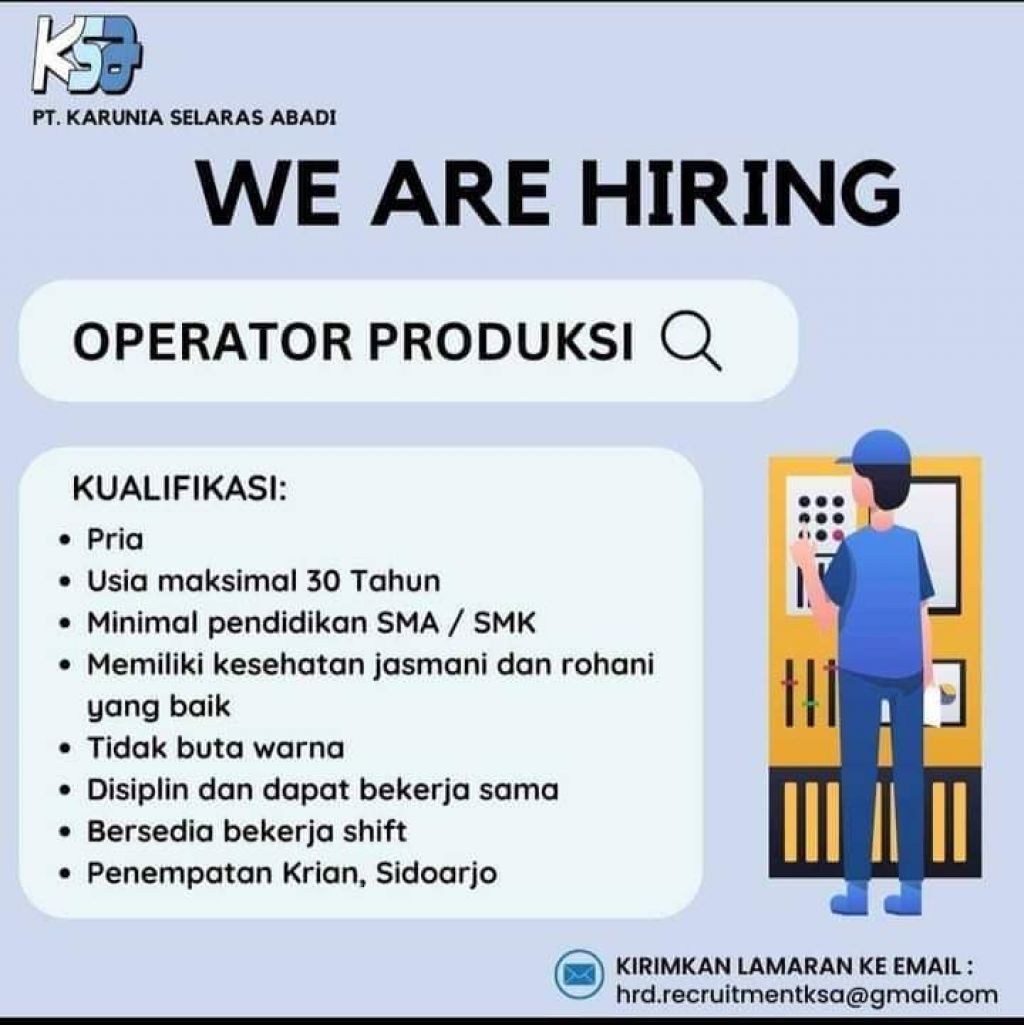 PT Karunia Selaras Abadi buka lowongan kerja