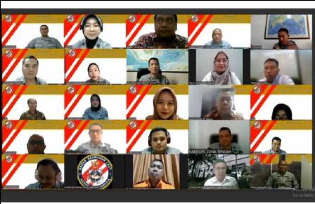 Ssecara daring melalui Zoom yang membahas tentang strategi keamanan dan keselamatan laut