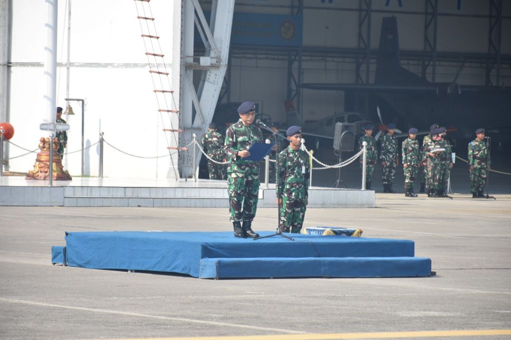 Upacara Peringatan Hari Sumpah Pemuda (HSP) 2023 di Apron Hanggar Fasharkan Pesud Puspenerbal, Juanda