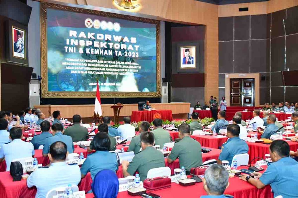 Rapat Koordinasi dan Pengawasan (Rakorwas) Inspektorat TNI dan Kementerian Pertahanan (Kemhan) Tahun 2023