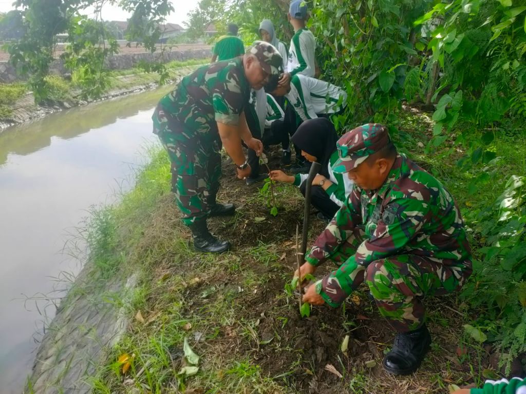 Penanaman bunga Rosela di bantaran sungai irigasi