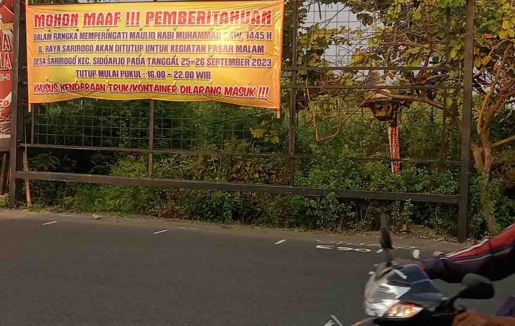 Jalan Raya Sarirogo di Sidoarjo Akan Ditutup Mulai Tanggal 25 September 2023