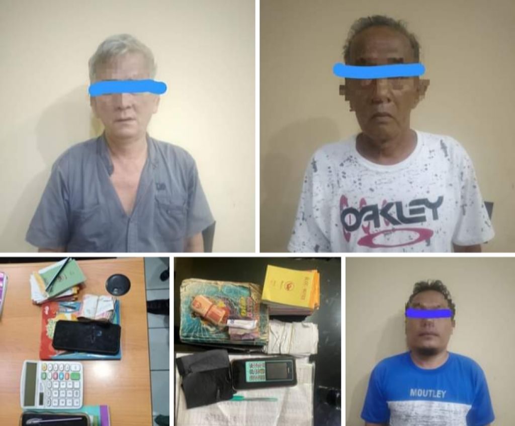 Pelaku judi togel dan barang bukti