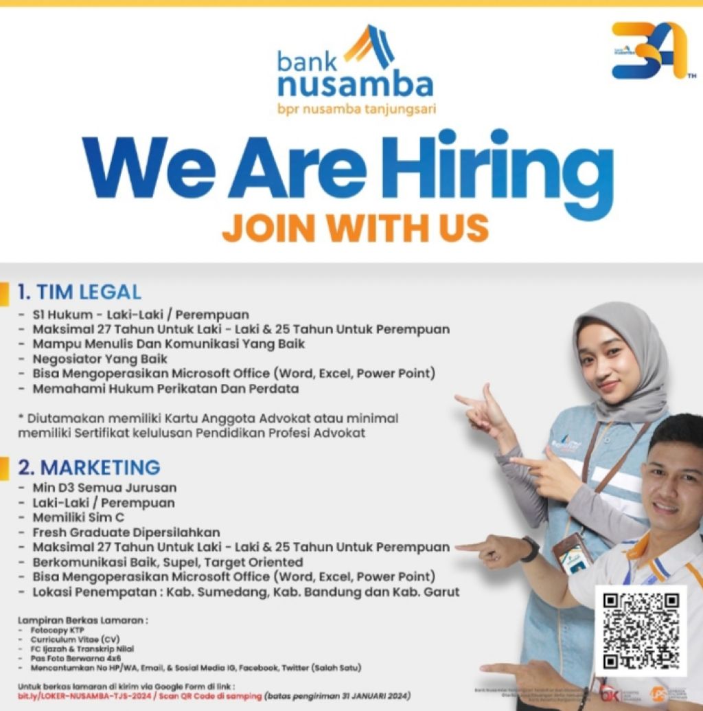Lowongan kerja Bank Nusamba