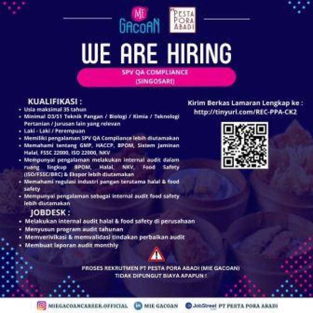 Lowongan kerja di PT Pesta Pora Abadi
