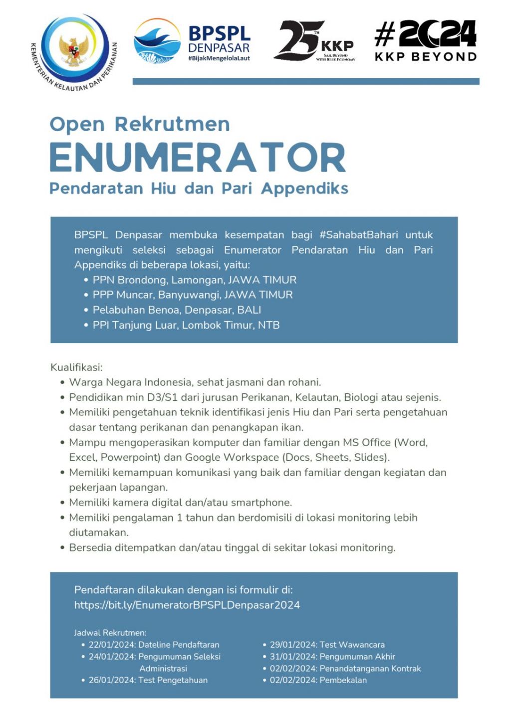 Lowongan kerja BPSPL Denpasar