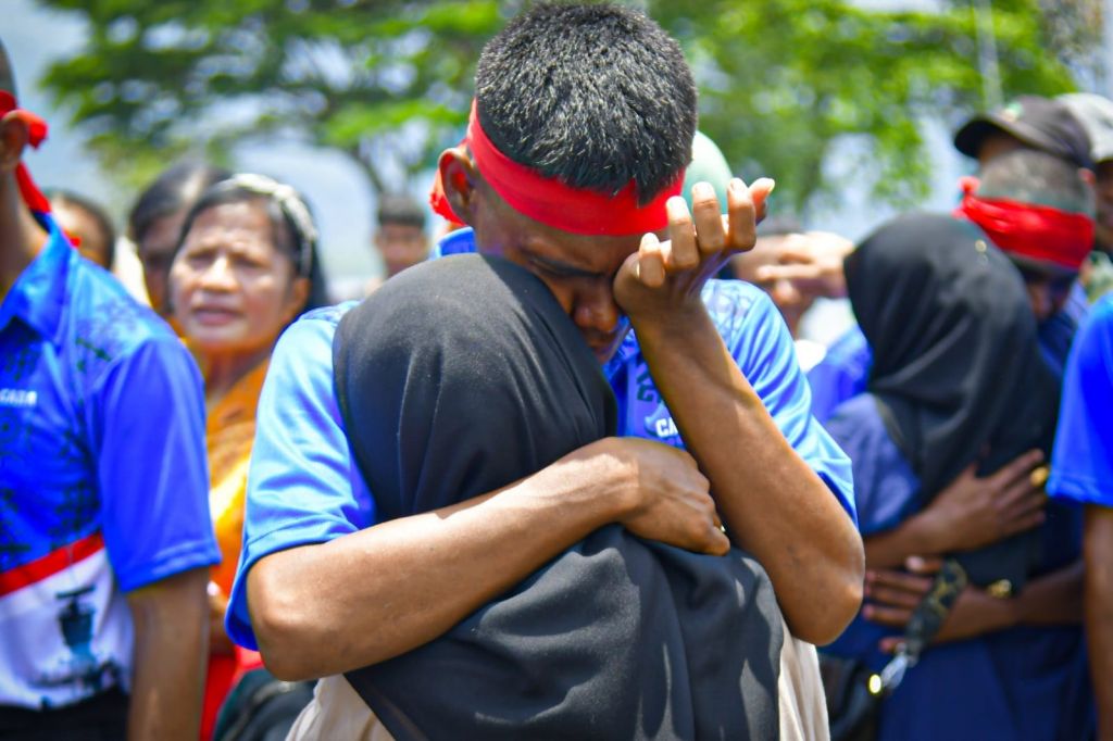  Calon siswa prajurit TNI Angkatan Laut mengikuti pantukhir pusat di Lapetal Mala