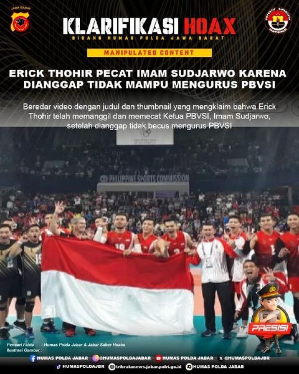 Erick Thohir Pecat Imam Sudjarwo Karena Dianggap Tidak Mampu Mengurus PBVSI